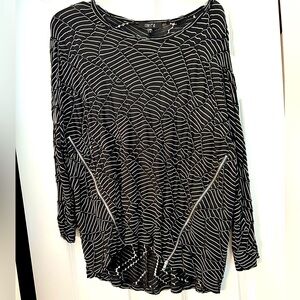 Comfy USA Scoop Neck Shirt With Zipper Accent